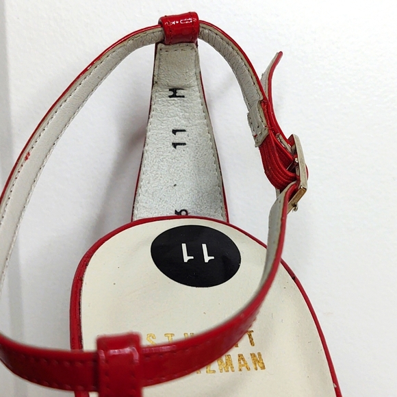 Stuart Weitzman 👠 Red Patent Leather Stiletto Heels 👠 11M 🆕 - Picture 5 of 9
